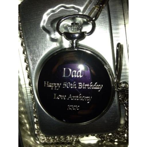 Personalised Pocket Fob Watch Gift Boxed