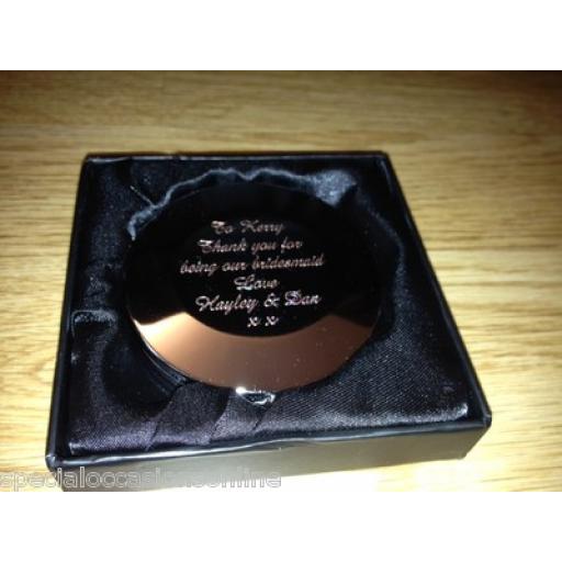Personalised Silver Plated Compact Mirror