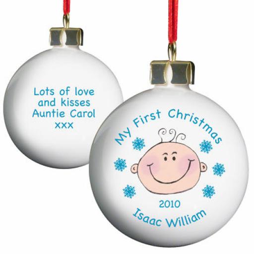 Baby Girl / Boy Personalised My 1st Christmas Bauble
