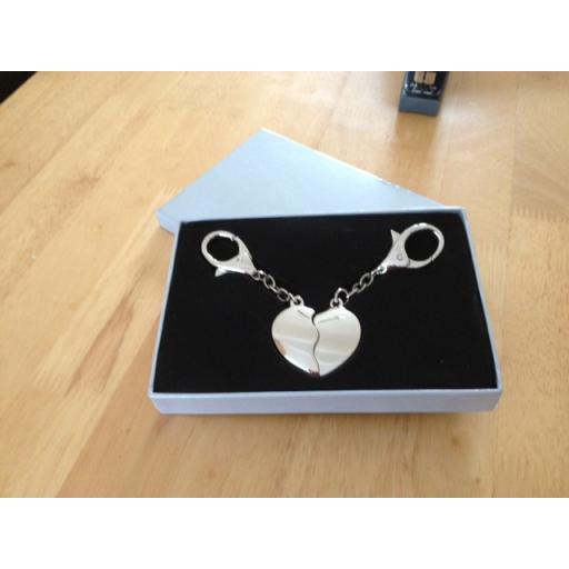 Personalised Silver Joining Heart Keyring