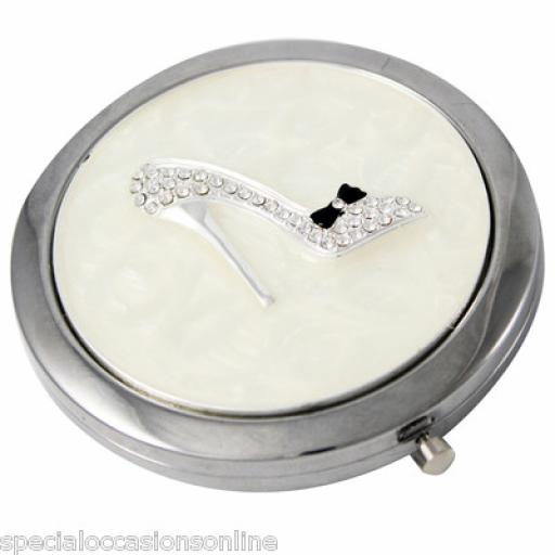 Personalised Crystal Shoe Compact Mirror