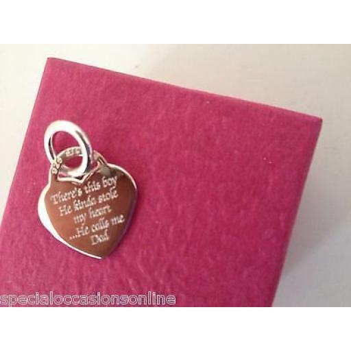 Personalised Sterling Silver Heart Charm