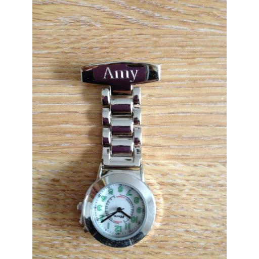 Personalised Nurses Fob Watch with Back light