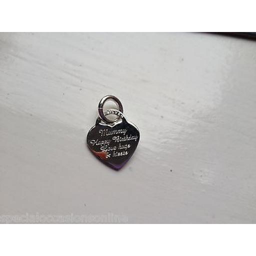 Personalised 925 Sterling Silver Heart Charm Tag