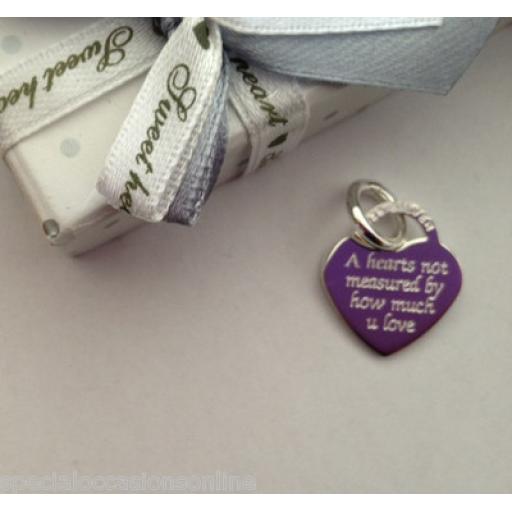 Personalised 925 Solid Silver Heart Charm Tag