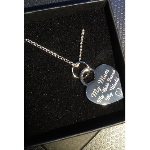 Personalised Silver Plated Heart Necklace