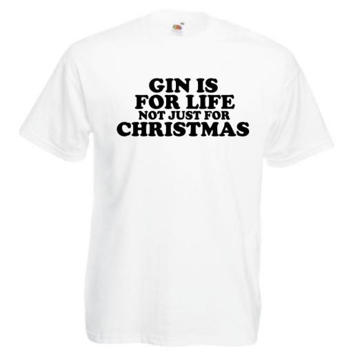 Mens Printed T-Shirt Gin Is For Life Slogan T Shirt
