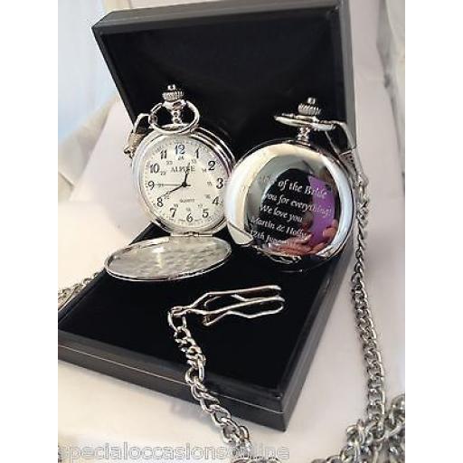 Personalised Chrome Pocket Fob Watch
