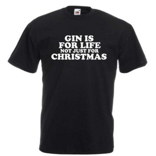 Mens Printed T-Shirt Gin Is For Life Slogan T Shirt