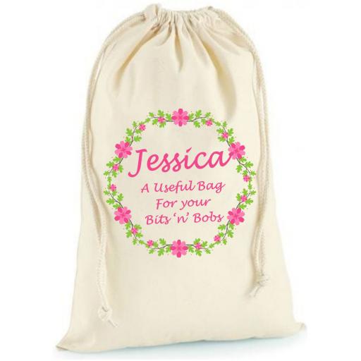 Personalised Birthday Cotton Drawstring Bag