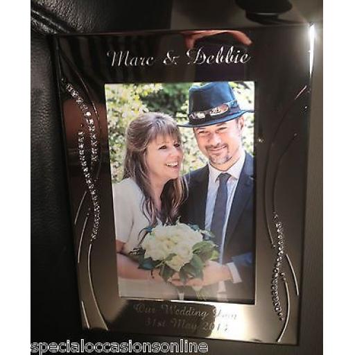 Personalised Portrait 6 x 4 Photo Frame wIth Crystals