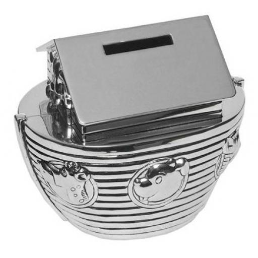 Personalised Silver Noah's Ark Money box
